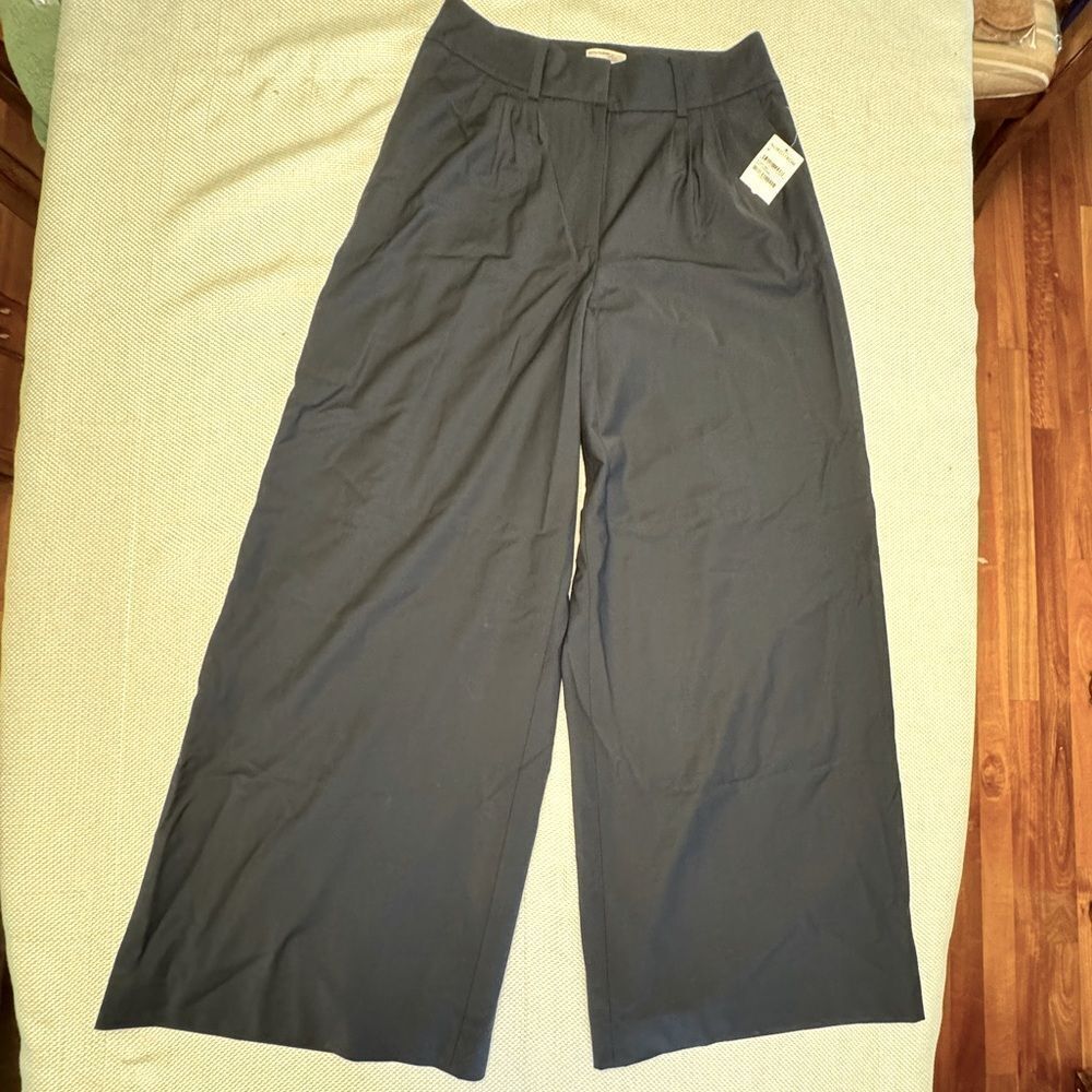 Olivia Palermo Chelsea28 Navy Wool High Waisted Wide Leg Trousers 10 Nordstrom